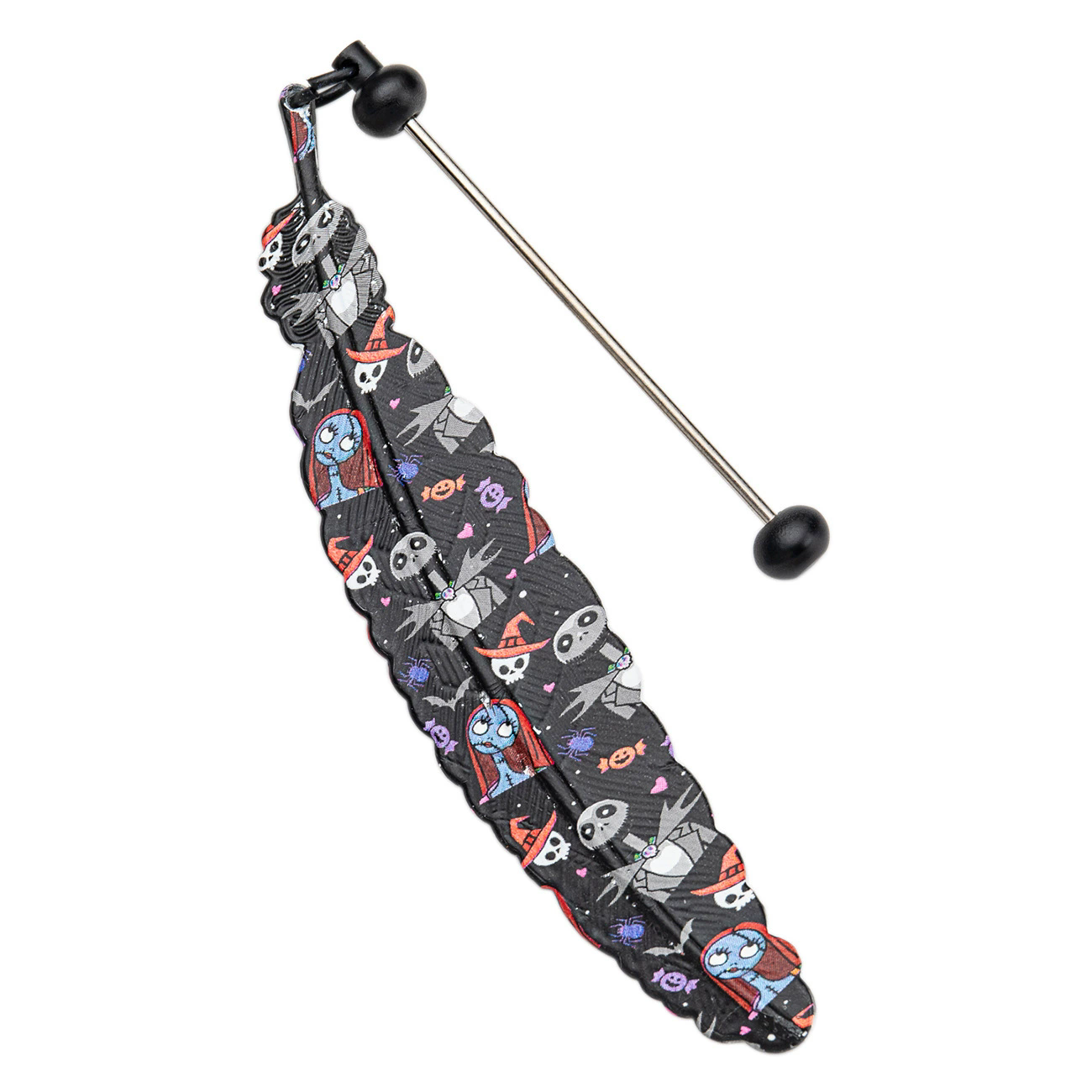 1PC  Christmas and Halloween Feather Bookmarks Handmade Beaded Metal Bookmarks Student Reading Tags Page Clip