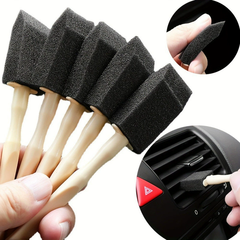 5Pcs Car AirOutletSpongeCleaning Brush Interior Detailing Dust Removal Brushes Conditioner Grille Cleaner Brush Auto Accessories