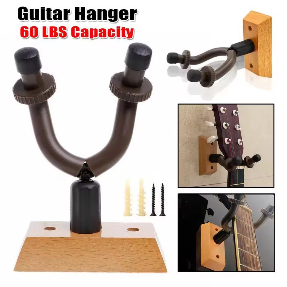 2PC universal guitar wall mounted bracket made of wood, used for guitar ukulele violin bass guitar instrument accessories