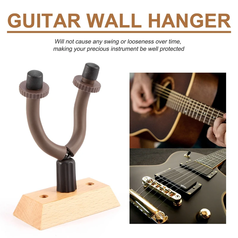 2PC universal guitar wall mounted bracket made of wood, used for guitar ukulele violin bass guitar instrument accessories