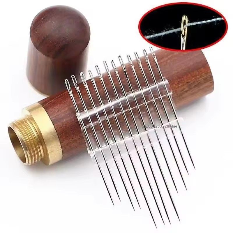 30PCS Blind Sewing Needle Elderly Stainless Steel Quick Automatic Self-Threading Needle Stitching Pins DIY Punch Needle Threader
