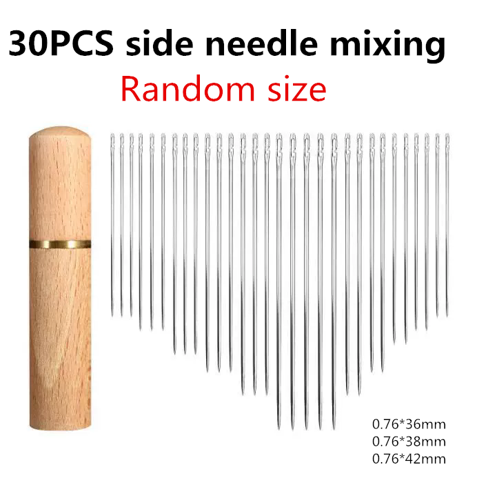 30PCS Blind Sewing Needle Elderly Stainless Steel Quick Automatic Self-Threading Needle Stitching Pins DIY Punch Needle Threader