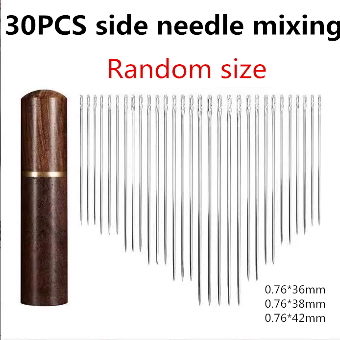 30PCS Blind Sewing Needle Elderly Stainless Steel Quick Automatic Self-Threading Needle Stitching Pins DIY Punch Needle Threader