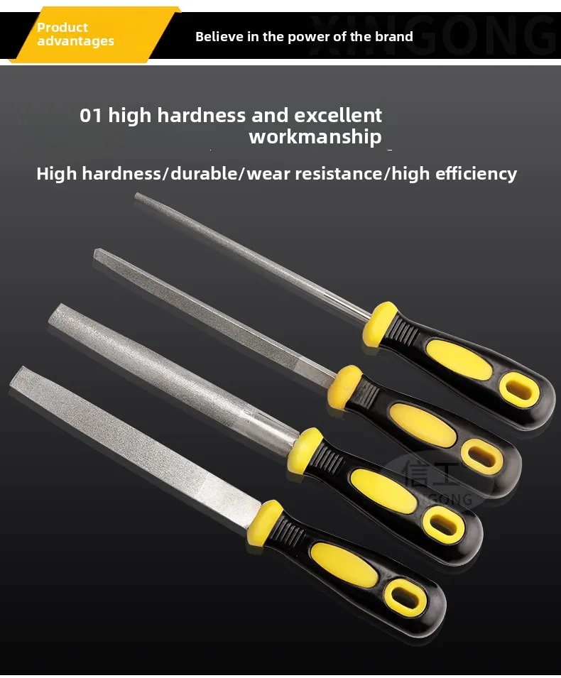 1PC  alloy steel file, triangular rubbing knife, semi-circular flat large plate file, jade polishing tool, filing knife