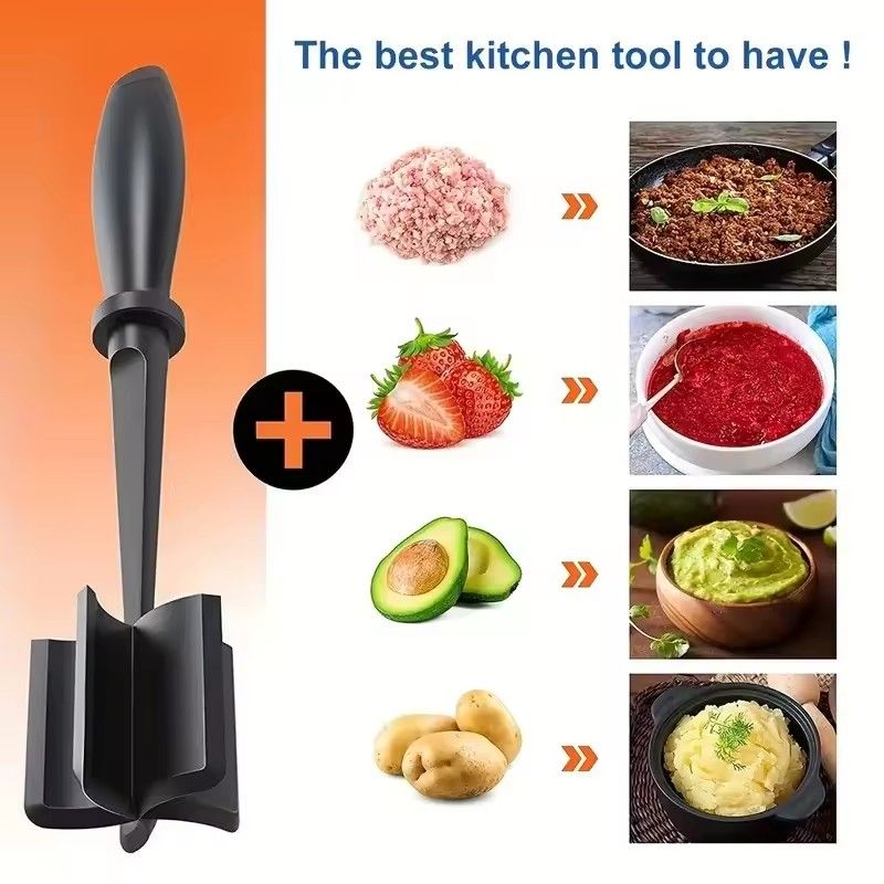 1PC  Meat Chopper Heat Resistant Ground Beef Masher Non-Stick Meat Shredder Potato Tomato  Mix Smasher Kitchen Gadget
