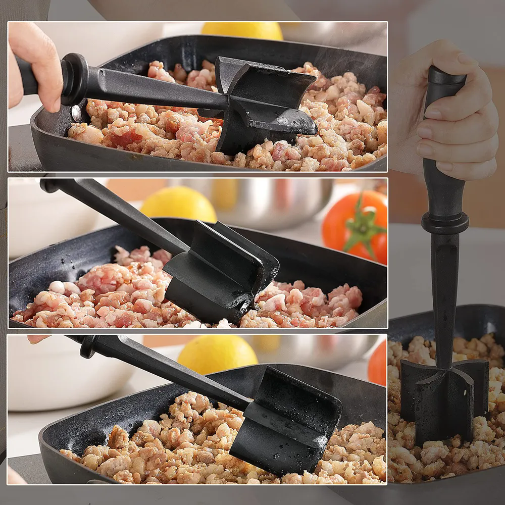 1PC  Meat Chopper Heat Resistant Ground Beef Masher Non-Stick Meat Shredder Potato Tomato  Mix Smasher Kitchen Gadget