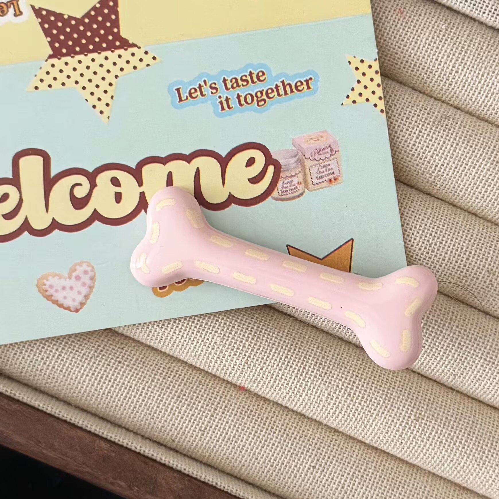 5PCS   Cream dotted bone hair clip, Japanese sweet and high-value girl side duckbill clip, hair clip, hair accessory clip