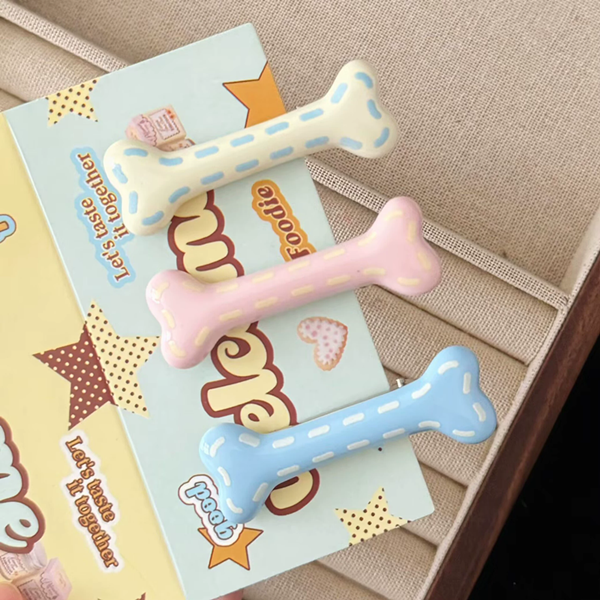 5PCS   Cream dotted bone hair clip, Japanese sweet and high-value girl side duckbill clip, hair clip, hair accessory clip