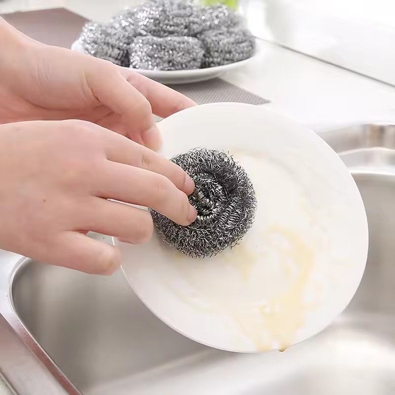 6 PCS Stainless Steel Scrubber, Scrubbing Scouring Pad, Steel Wool Scrubber for Kitchens, Bathroom and More Strong Resistance