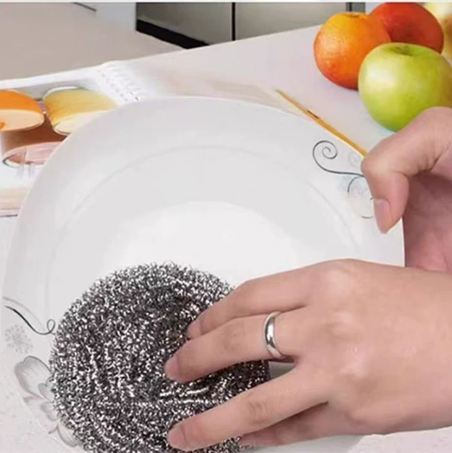 6 PCS Stainless Steel Scrubber, Scrubbing Scouring Pad, Steel Wool Scrubber for Kitchens, Bathroom and More Strong Resistance
