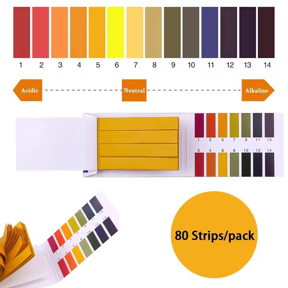 1PCLitmus Paper 80 Strips PH 1-14 Full Range Aquarium Cosmetic Testing for School Home Indicator Paper Saliva Body Testing Water