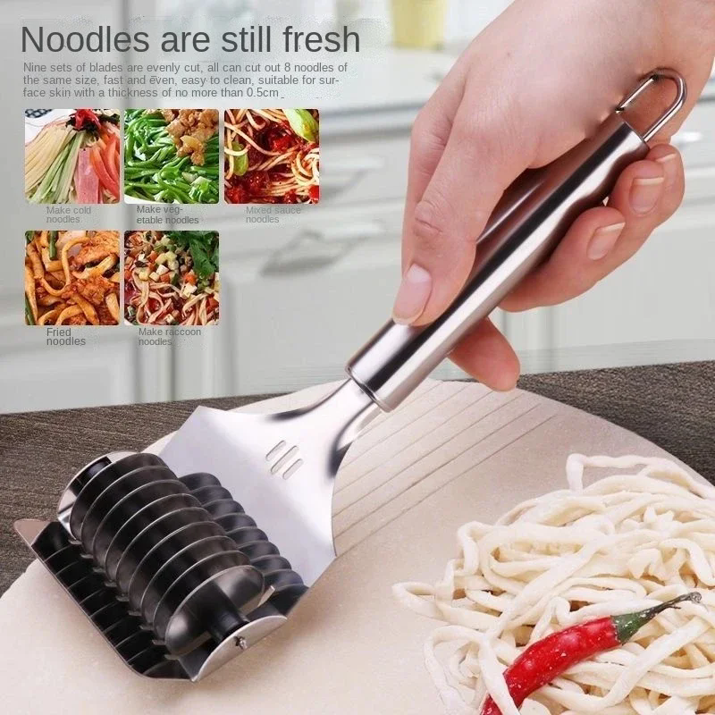 1Pcs Stainless Steel Manual Spaghett Cutter Pasta Machine Dough Noodles Maker Ginger Garlic Roll Crusher Kitchen Cooking Gadgets