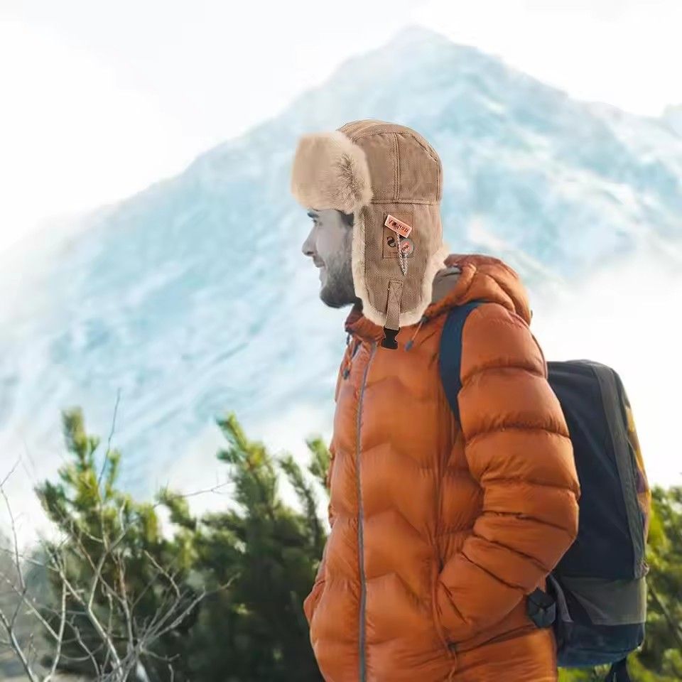 1PC   Bomber Hat Men Women Thick Warm Russian Ushanka Fur Hat Fashion Male Female Winter Hat Black Grey Earflap Ski Russian Cap