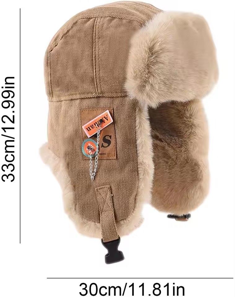 1PC   Bomber Hat Men Women Thick Warm Russian Ushanka Fur Hat Fashion Male Female Winter Hat Black Grey Earflap Ski Russian Cap