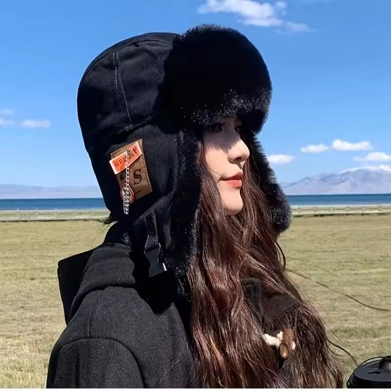 1PC   Bomber Hat Men Women Thick Warm Russian Ushanka Fur Hat Fashion Male Female Winter Hat Black Grey Earflap Ski Russian Cap