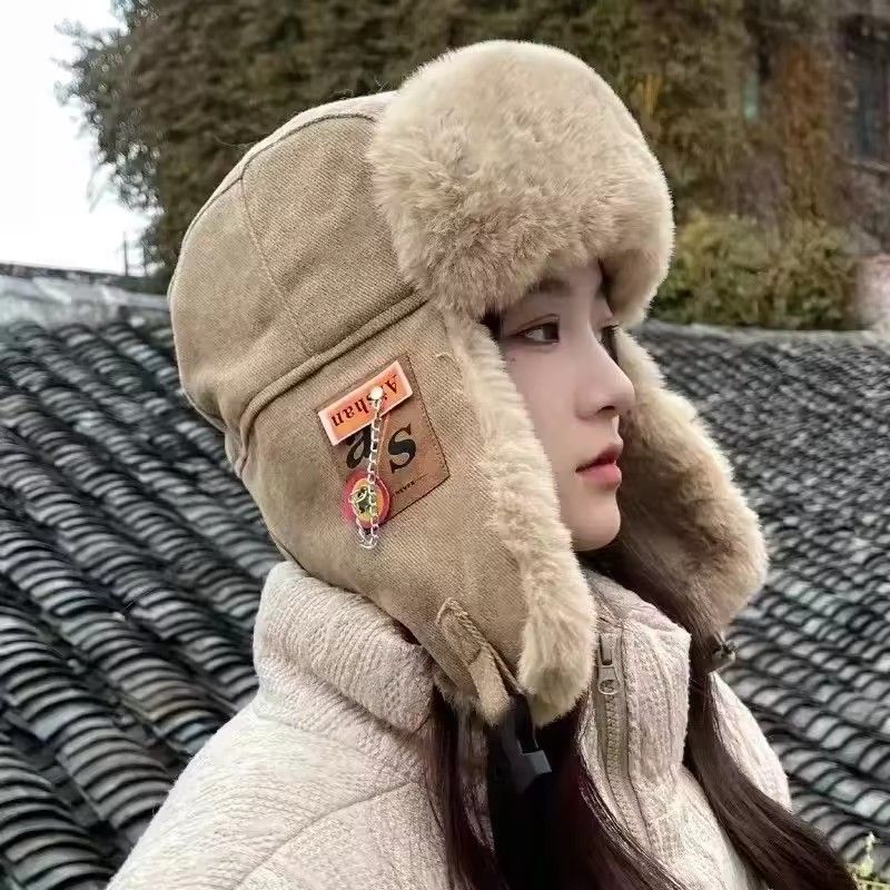 1PC   Bomber Hat Men Women Thick Warm Russian Ushanka Fur Hat Fashion Male Female Winter Hat Black Grey Earflap Ski Russian Cap