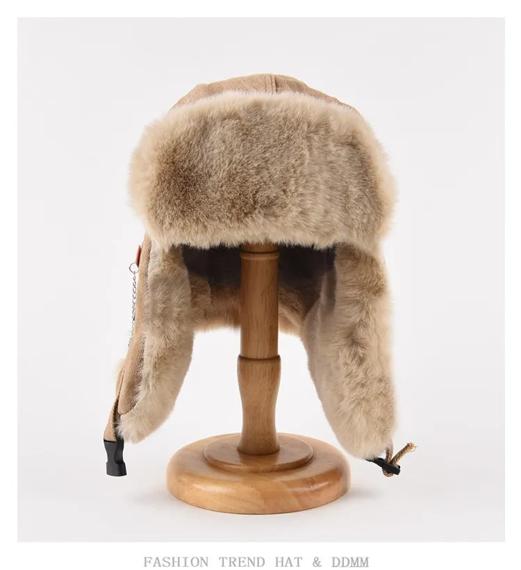 1PC   Bomber Hat Men Women Thick Warm Russian Ushanka Fur Hat Fashion Male Female Winter Hat Black Grey Earflap Ski Russian Cap