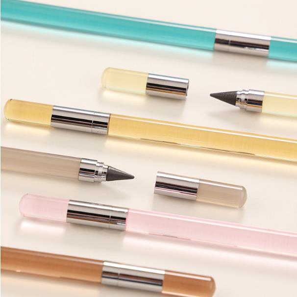 1PC   Transparent Acrylic Rod Eternal Pencil Reusable Unlimited Writing Pen HB Everlasting Inkless Sketch Tool School Office
