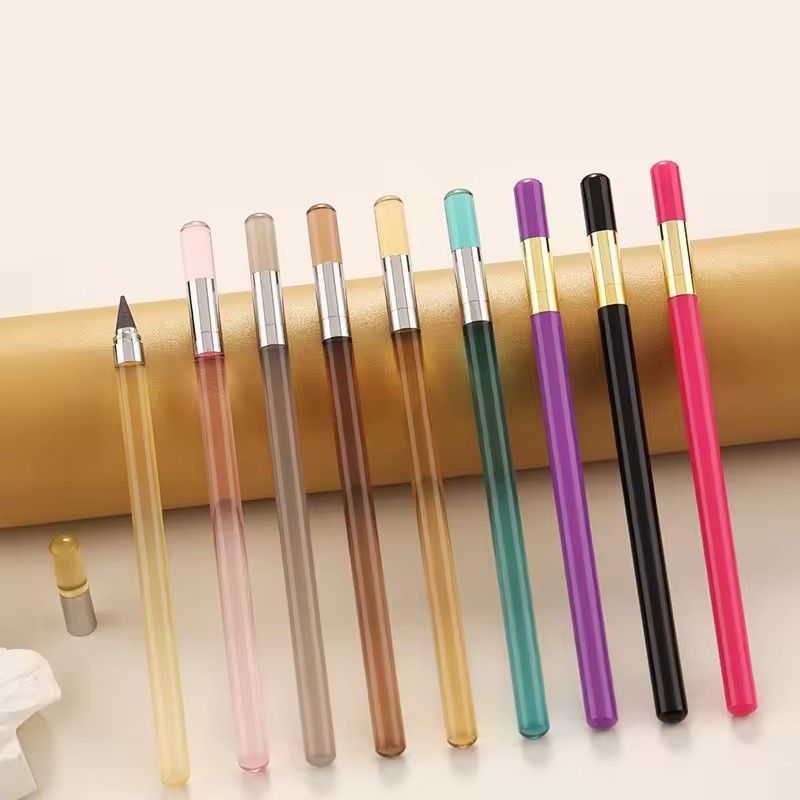 1PC   Transparent Acrylic Rod Eternal Pencil Reusable Unlimited Writing Pen HB Everlasting Inkless Sketch Tool School Office
