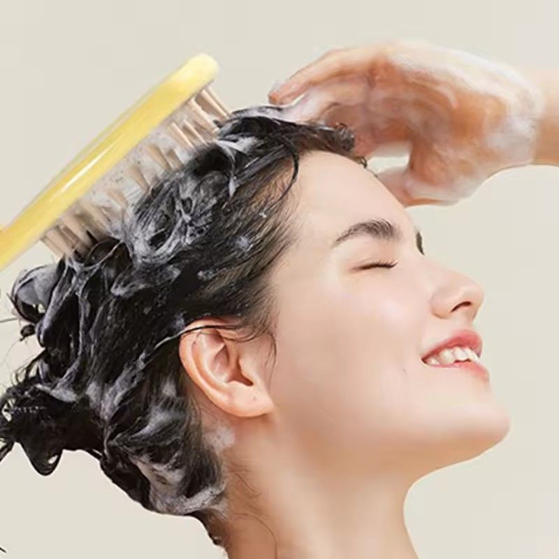 1PC  Long handled shampoo brush, silicone scalp massage comb, shampoo brush head massager, shower brush, body scrub