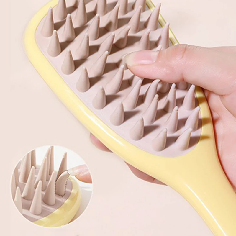 1PC  Long handled shampoo brush, silicone scalp massage comb, shampoo brush head massager, shower brush, body scrub
