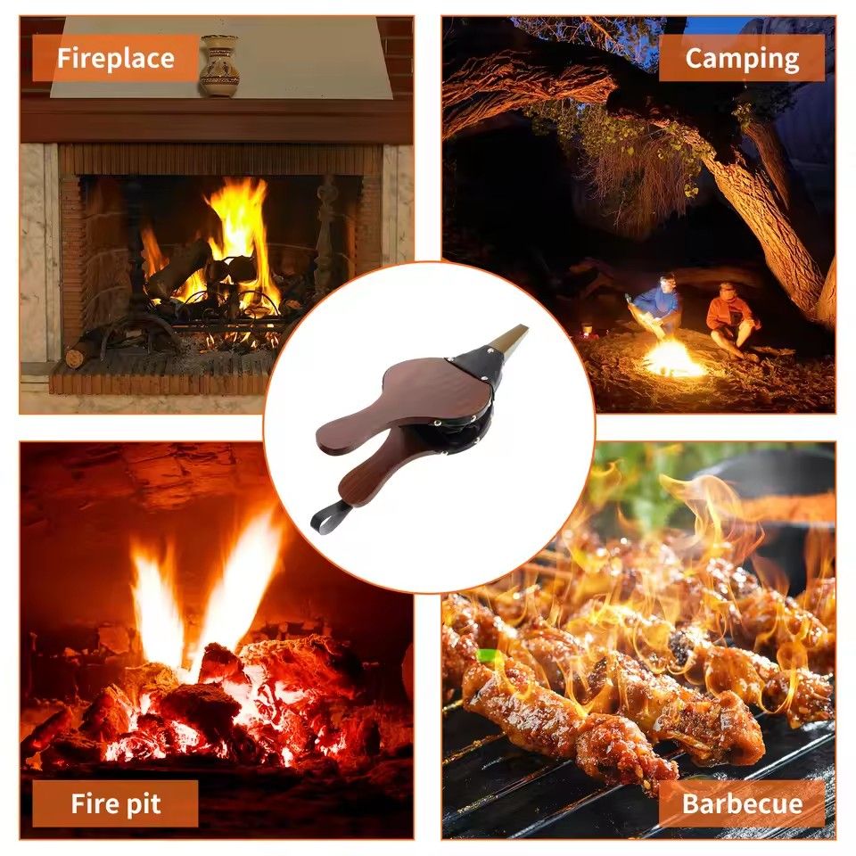 1PC Mini Vintage Wooden Manual Handmade Air Blower Fan Blower For Fireplace Barbecue Fire Bellows Outdoor Cooking Picnic Camping