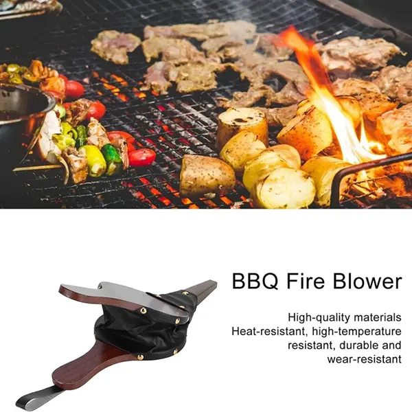 1PC Mini Vintage Wooden Manual Handmade Air Blower Fan Blower For Fireplace Barbecue Fire Bellows Outdoor Cooking Picnic Camping