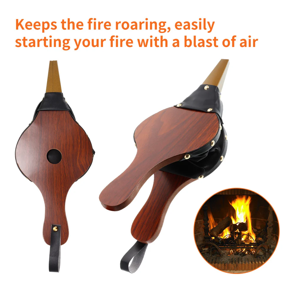 1PC Mini Vintage Wooden Manual Handmade Air Blower Fan Blower For Fireplace Barbecue Fire Bellows Outdoor Cooking Picnic Camping
