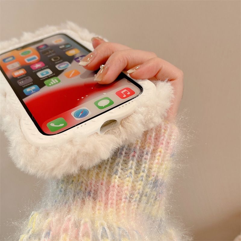 1PC  Cartoon plush case suitable for Huawei P60 phone case holder Pura70/80 holder mate60pro/70 all inclusive