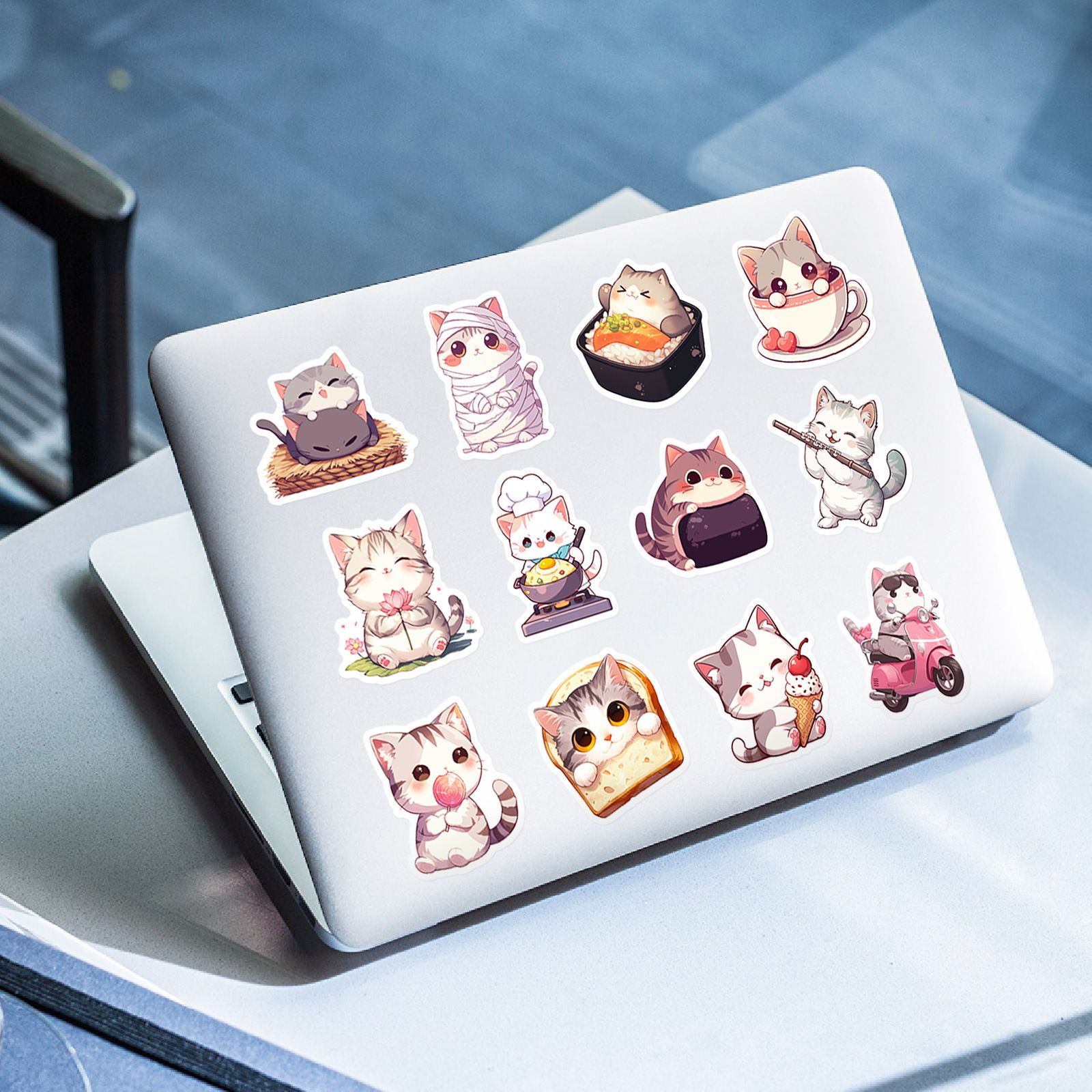 50PCS    Daily Life of Cute Cats Cartoon Graffiti Stickers DIY Phone Guitar Laptop Notebook Suitcase Waterproof Sticker Kids Toy