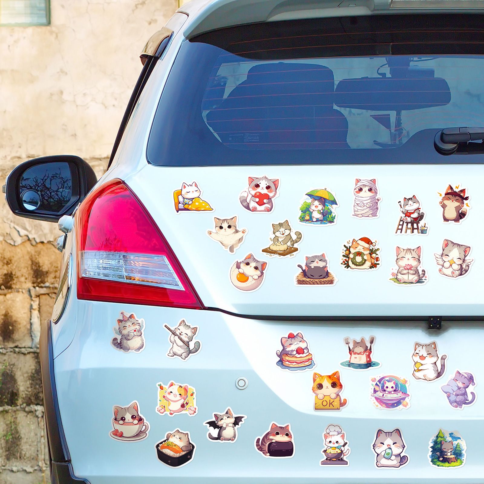 50PCS    Daily Life of Cute Cats Cartoon Graffiti Stickers DIY Phone Guitar Laptop Notebook Suitcase Waterproof Sticker Kids Toy