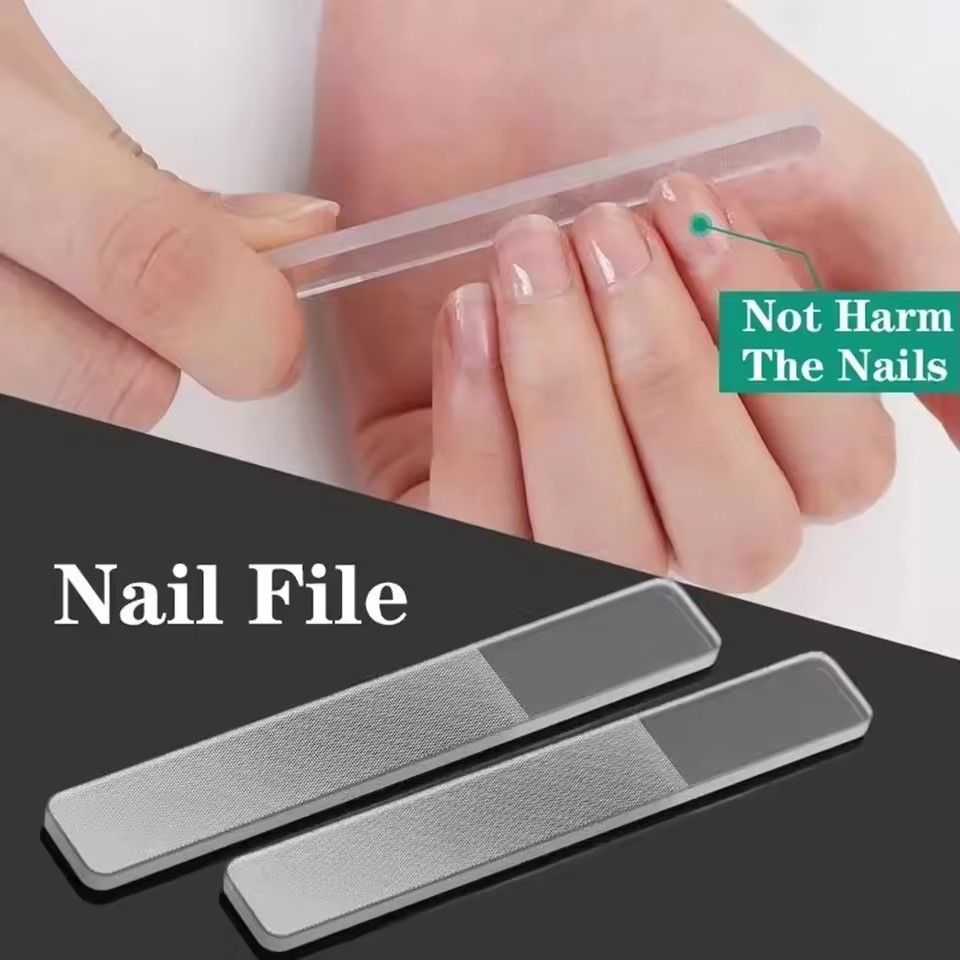 1PC Nano Glass Nail File Buffing Transparent Nail Art Manicure Sanding Grinding Rubbing Strip Professional Polishing Nail Repair