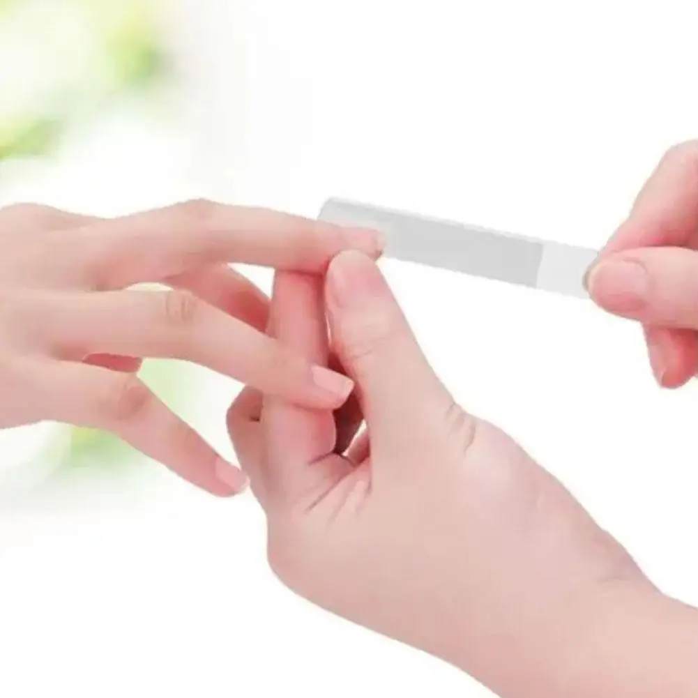 1PC Nano Glass Nail File Buffing Transparent Nail Art Manicure Sanding Grinding Rubbing Strip Professional Polishing Nail Repair