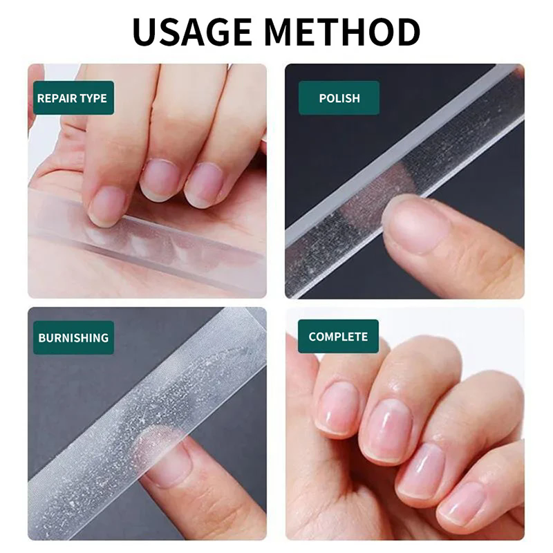 1PC Nano Glass Nail File Buffing Transparent Nail Art Manicure Sanding Grinding Rubbing Strip Professional Polishing Nail Repair