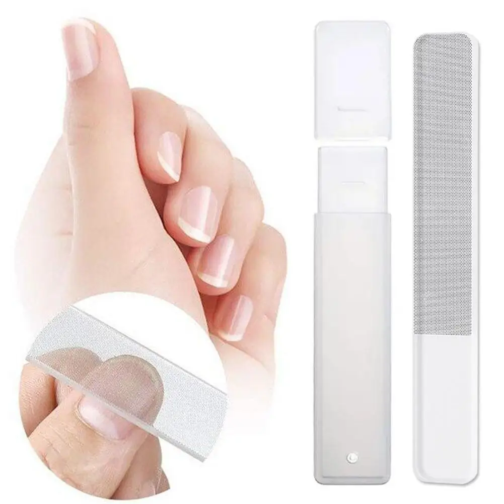 1PC Nano Glass Nail File Buffing Transparent Nail Art Manicure Sanding Grinding Rubbing Strip Professional Polishing Nail Repair