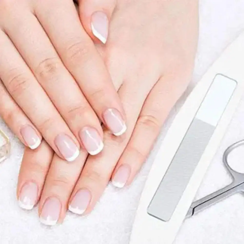1PC Nano Glass Nail File Buffing Transparent Nail Art Manicure Sanding Grinding Rubbing Strip Professional Polishing Nail Repair
