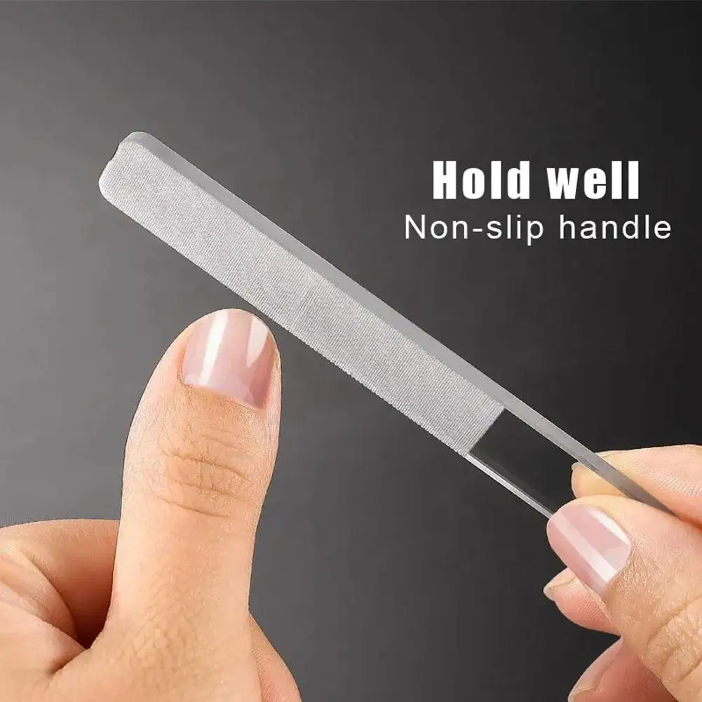 1PC Nano Glass Nail File Buffing Transparent Nail Art Manicure Sanding Grinding Rubbing Strip Professional Polishing Nail Repair