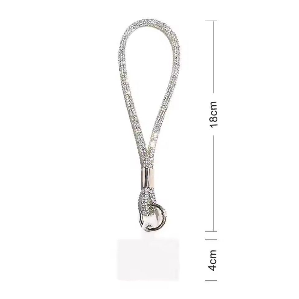 1PC   Sparkling rhinestone phone strap, suitable for iPhone diamond crystal phone wristband to prevent loss