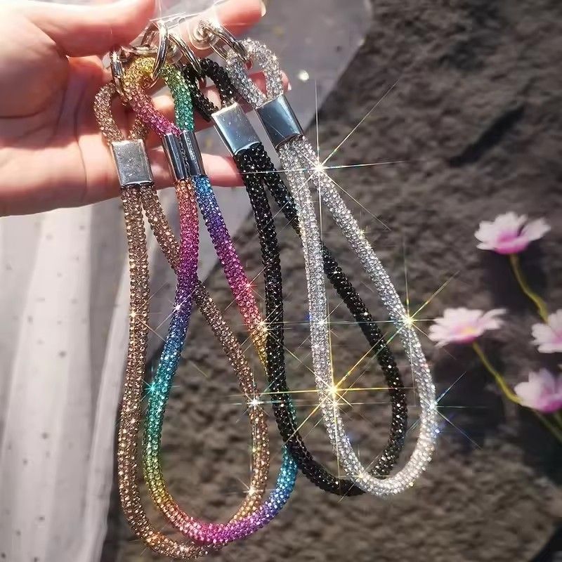 1PC   Sparkling rhinestone phone strap, suitable for iPhone diamond crystal phone wristband to prevent loss