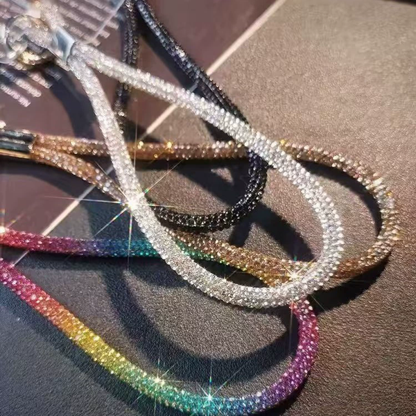1PC   Sparkling rhinestone phone strap, suitable for iPhone diamond crystal phone wristband to prevent loss