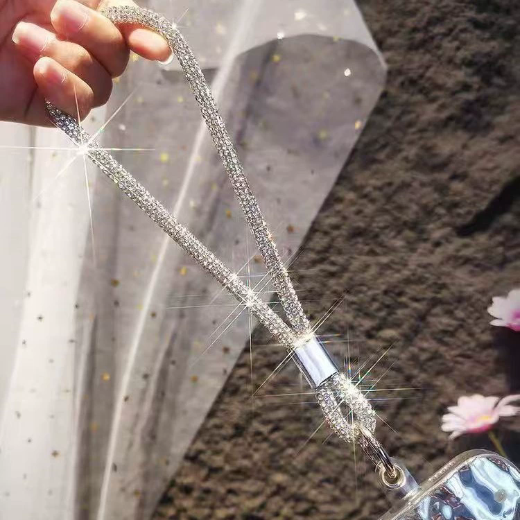 1PC   Sparkling rhinestone phone strap, suitable for iPhone diamond crystal phone wristband to prevent loss