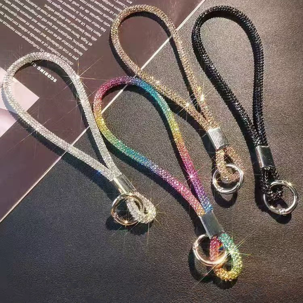 1PC   Sparkling rhinestone phone strap, suitable for iPhone diamond crystal phone wristband to prevent loss
