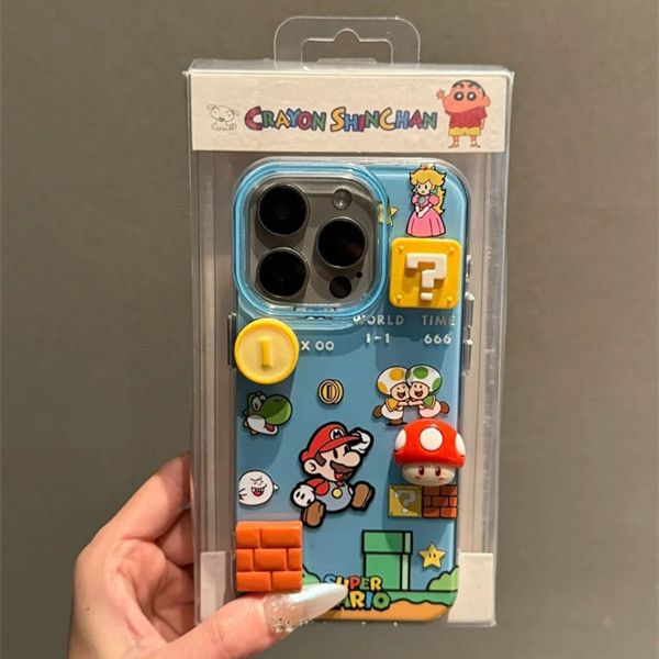 1PC  Single layer gaming Mario compatible Apple 16Promax phone case, 15iPhone 14 protective case