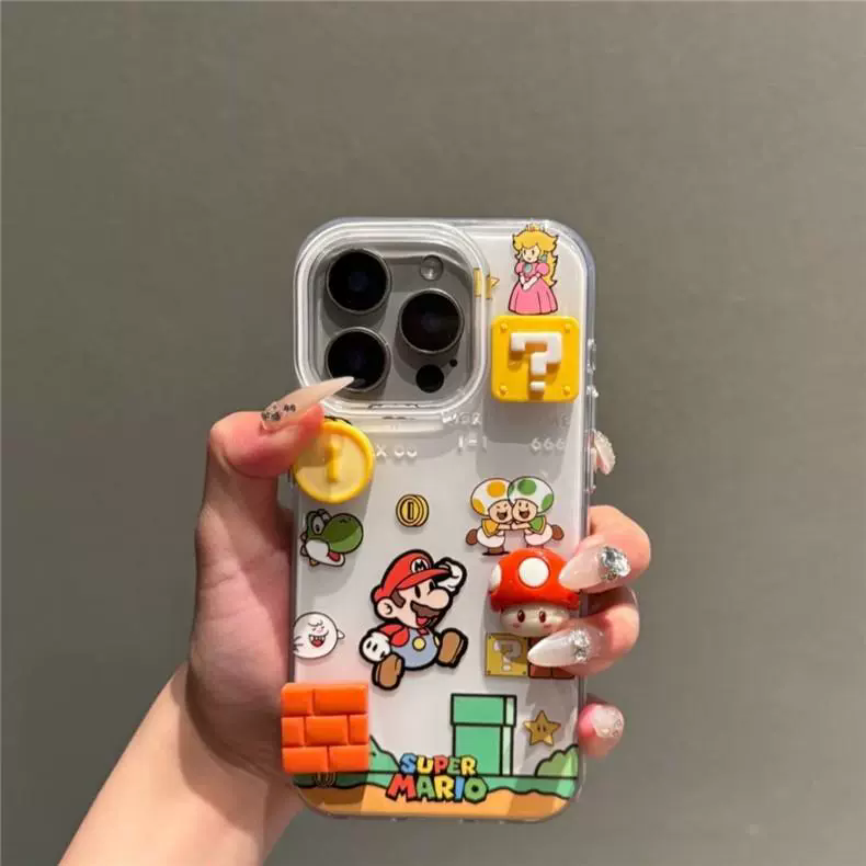 1PC  Single layer gaming Mario compatible Apple 16Promax phone case, 15iPhone 14 protective case