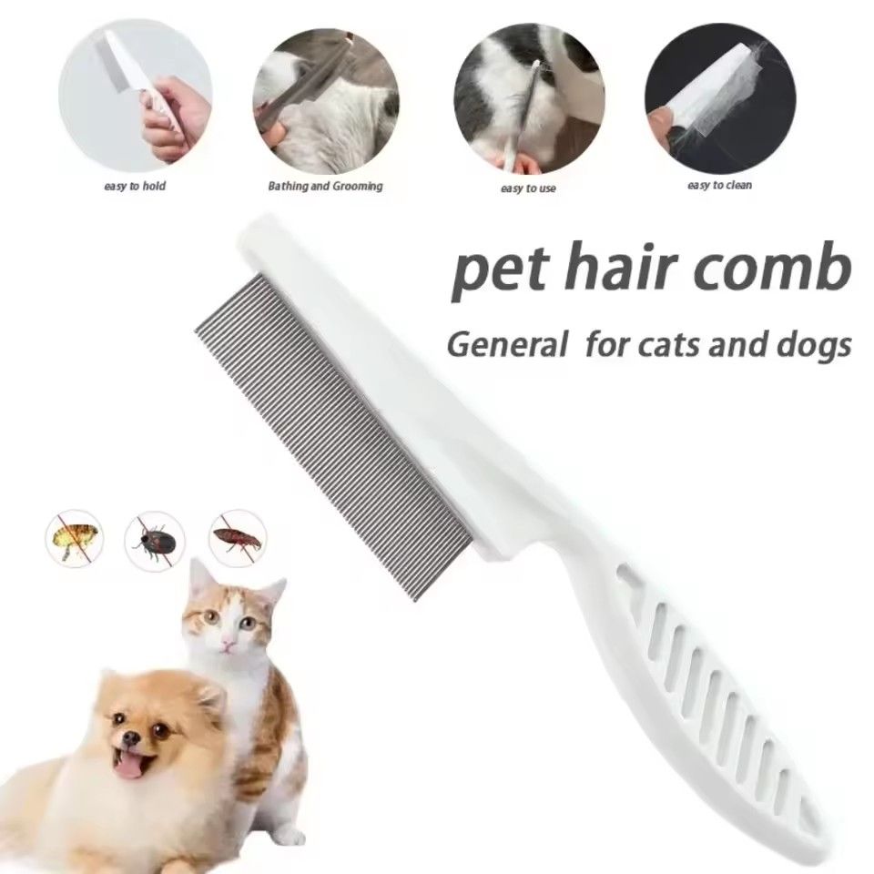 1PC Pet Grooming Flea Comb Stainless Steel Care Comb Cat Dog Hair Brush Flea Removal Massage Comb Pet Portable Tools Accessories