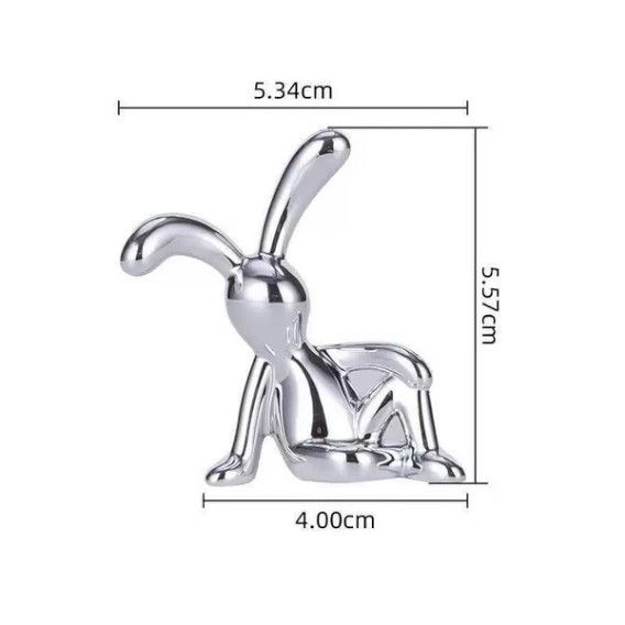 2PC Long-Eared Rabbit Double Statue Cartoon Decoration Accessories Living Room Bedroom Car Decoration Desktop Decorative Ornamet