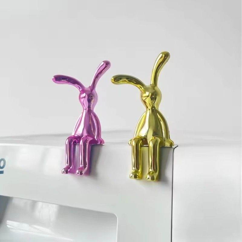 2PC Long-Eared Rabbit Double Statue Cartoon Decoration Accessories Living Room Bedroom Car Decoration Desktop Decorative Ornamet