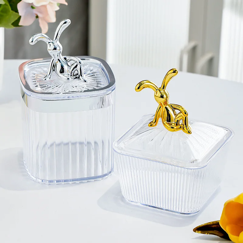 2PC Long-Eared Rabbit Double Statue Cartoon Decoration Accessories Living Room Bedroom Car Decoration Desktop Decorative Ornamet