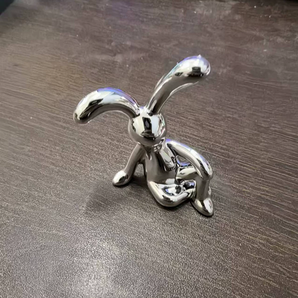 2PC Long-Eared Rabbit Double Statue Cartoon Decoration Accessories Living Room Bedroom Car Decoration Desktop Decorative Ornamet