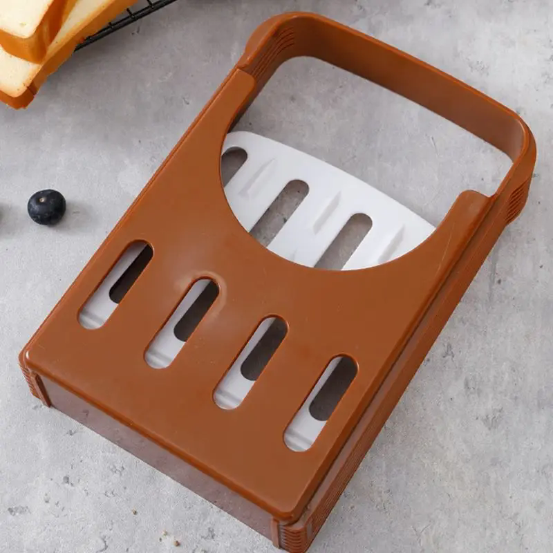1PCToast Bread Slicer Stand, Foldable Plastic Cutting Tool, Sandwich Cutter Mold, Loaf Cutter Rack, Baking Tool, Kitchen Gadgets
